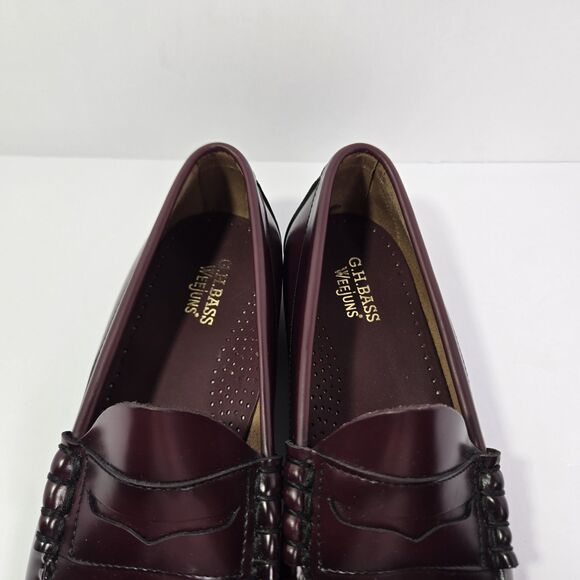 GH Bass Weejuns Larson Mens 8 EE Leather Penny Loafer Shoes Burgundy main image 6